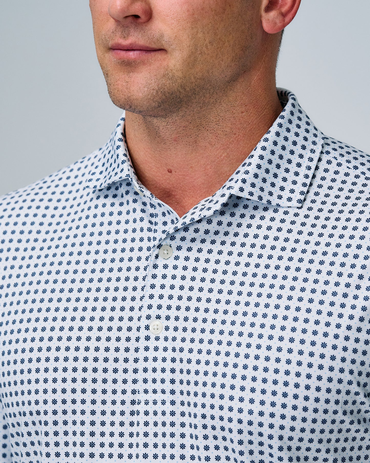 SEASIDE DAISY PRINT POLO
