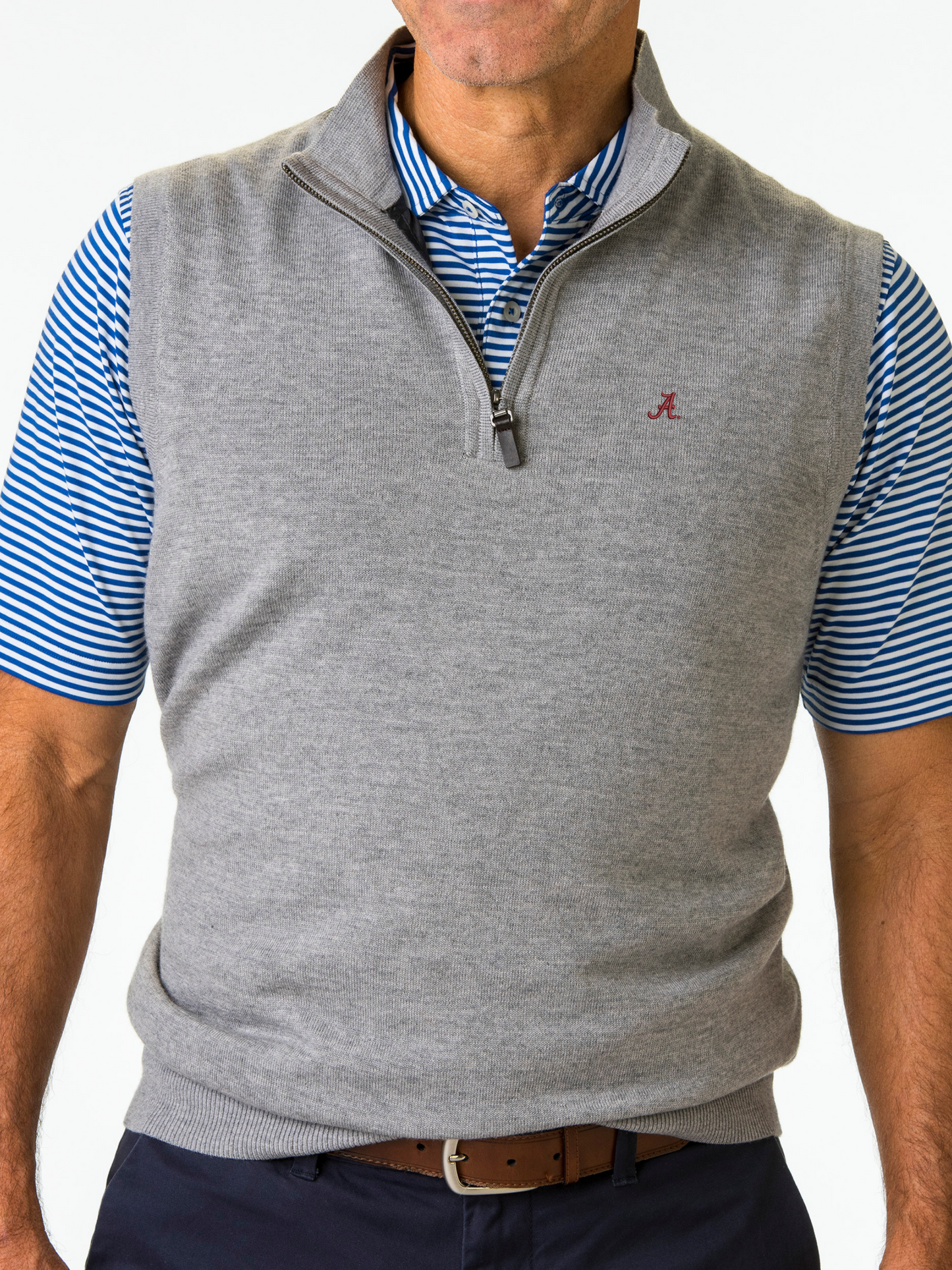 ALABAMA | BARUFFA MERINO 1/4 VEST | COLLEGIATE