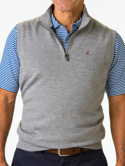 ALABAMA | BARUFFA MERINO 1/4 VEST | COLLEGIATE