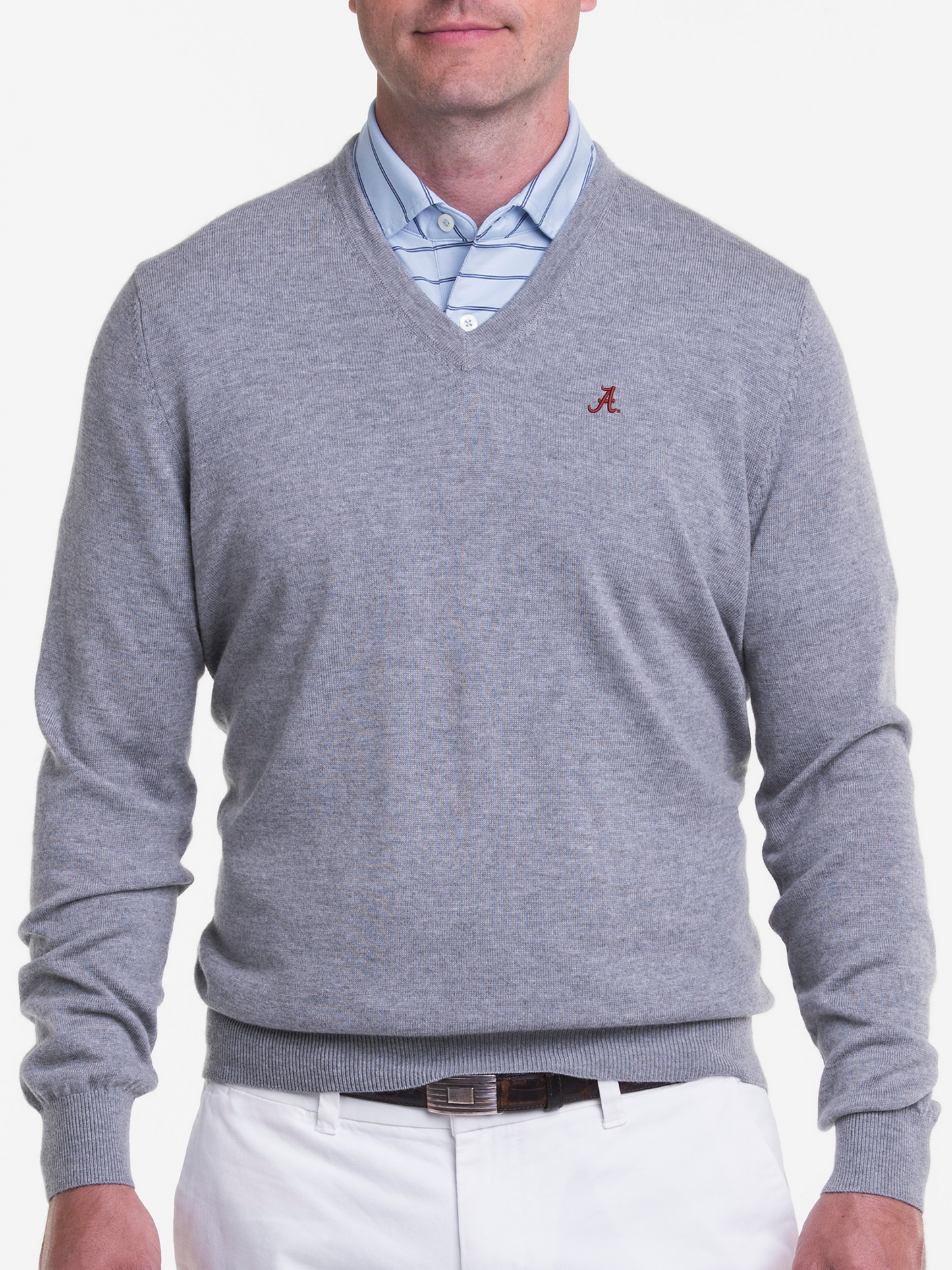 Alabama | Baruffa Merino Classic V-neck Sweater | Collegiate