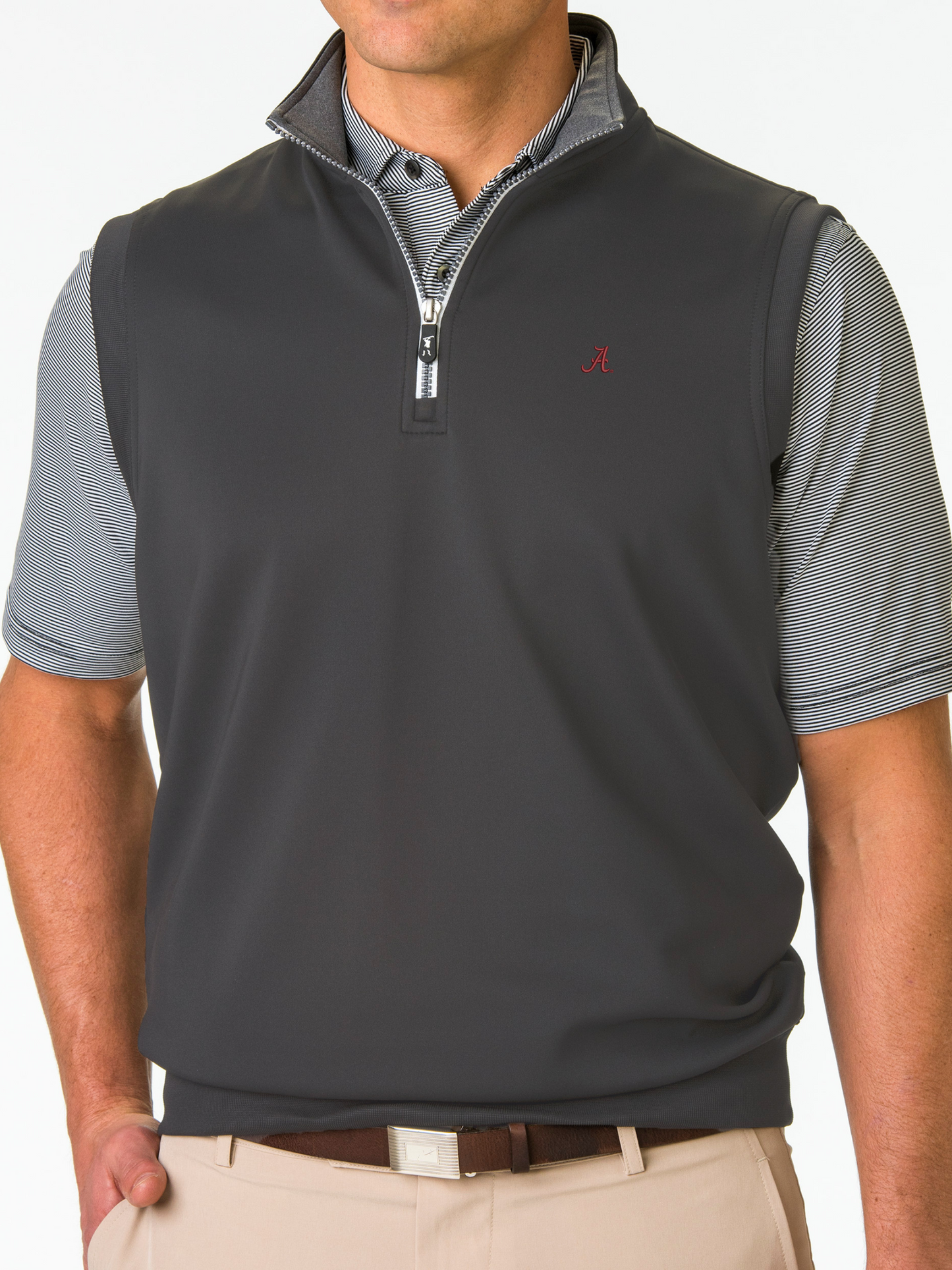 Alabama | Caves Solid Quarter Zip Vest | Collegiate