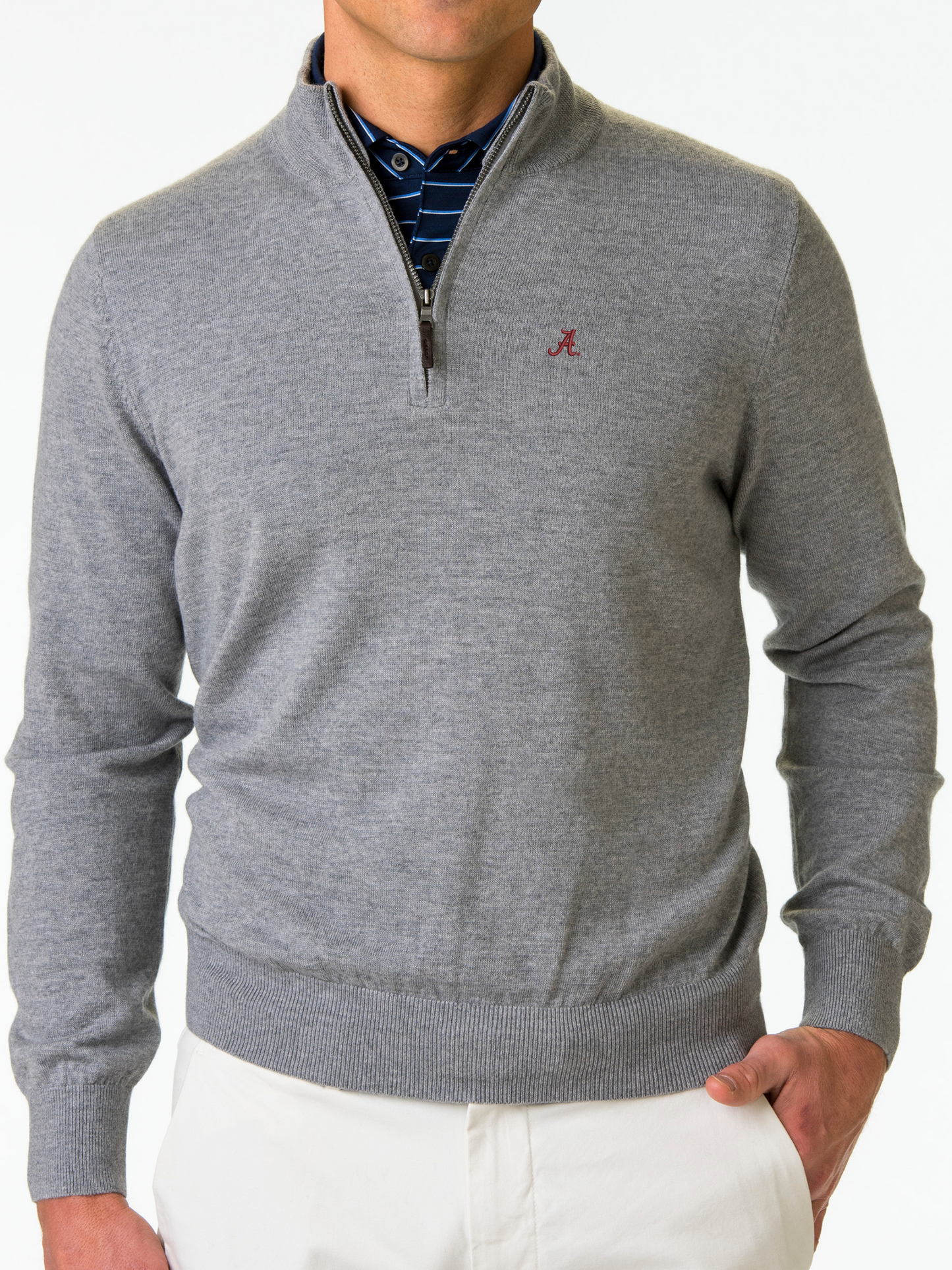 Alabama | Baruffa Merino Quarter Zip Sweater | Collegiate