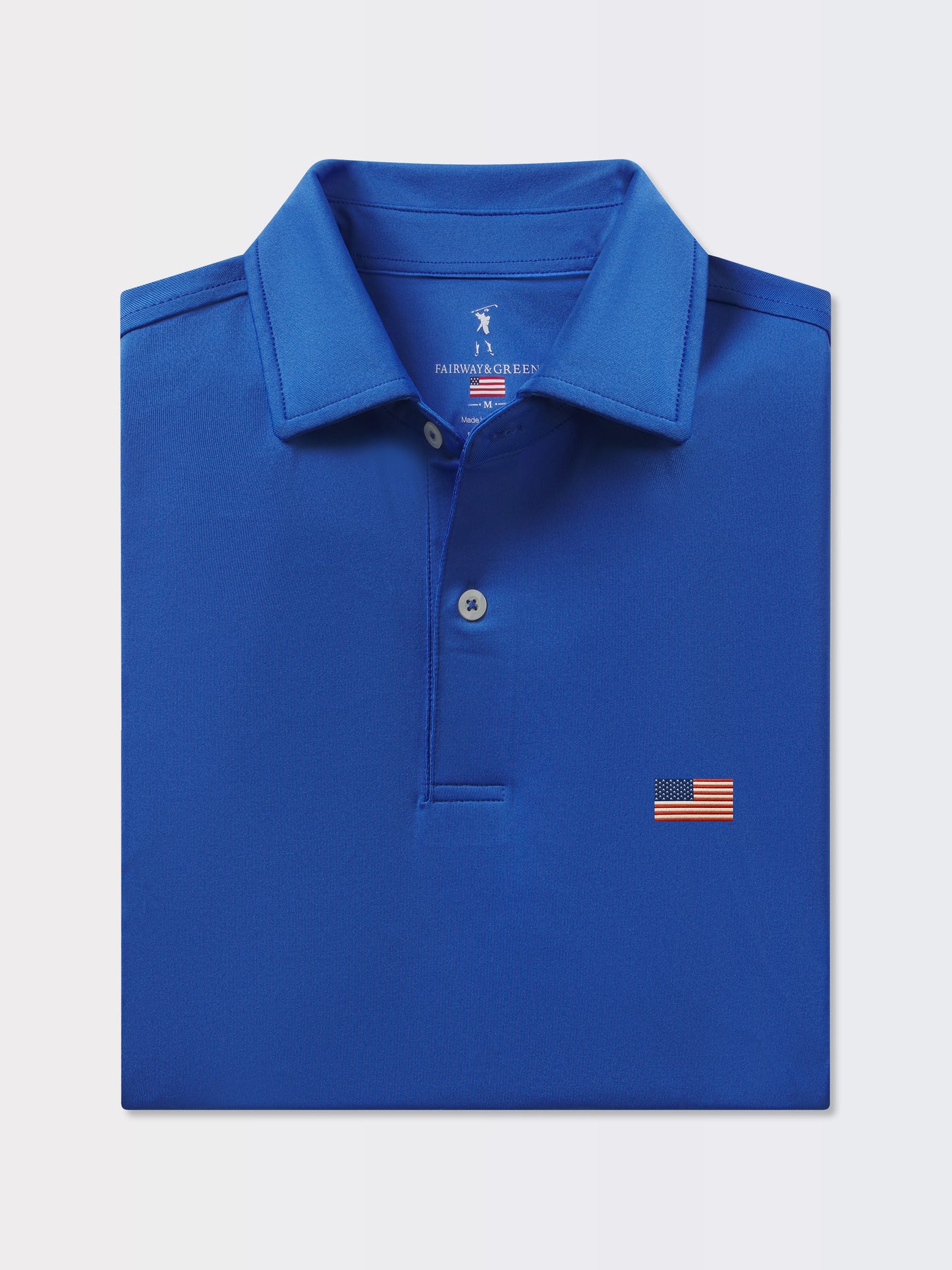 American Flag | USA Tournament Solid Tech Jersey Polo