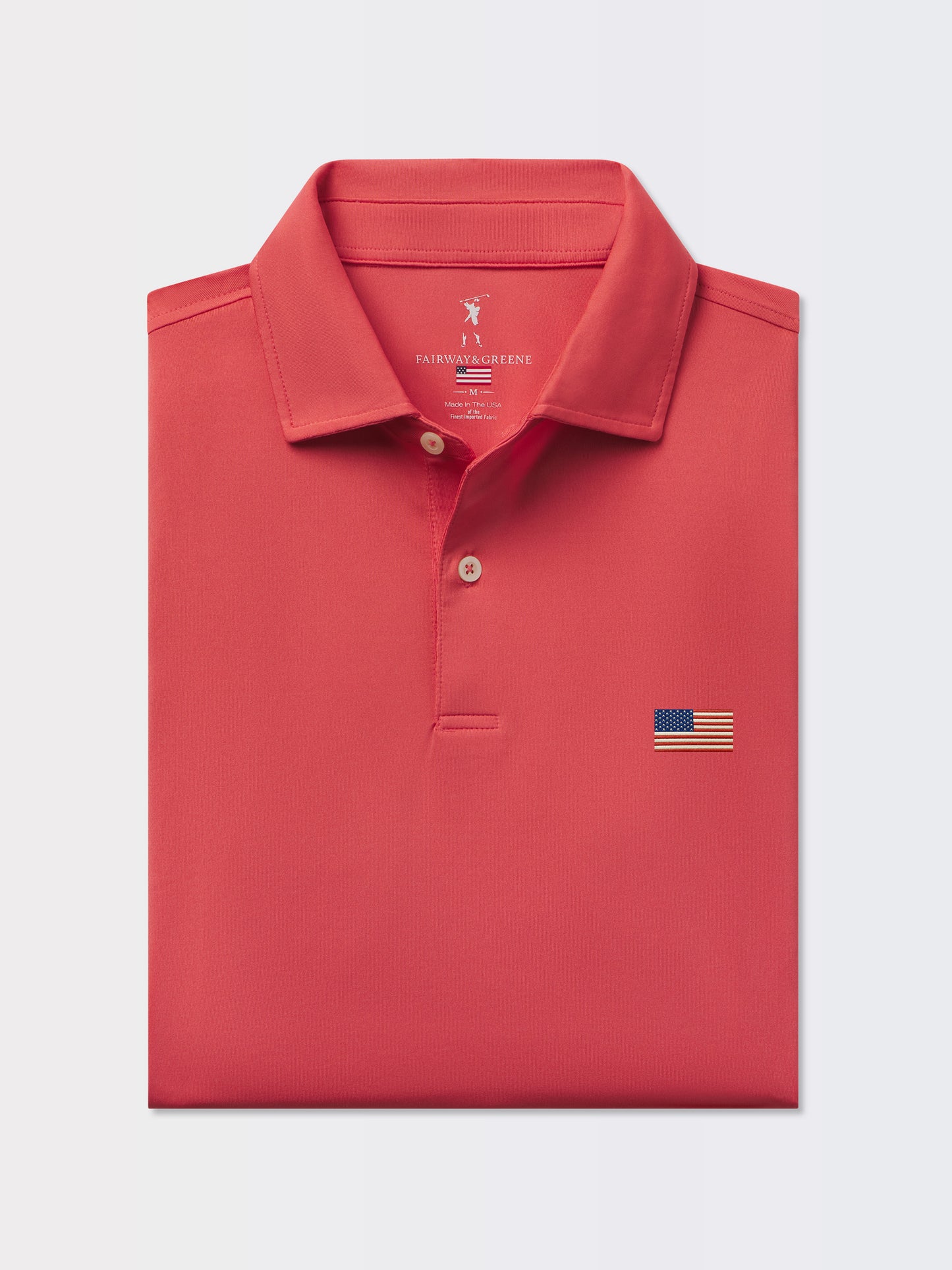 American Flag | USA Tournament Solid Tech Jersey Polo