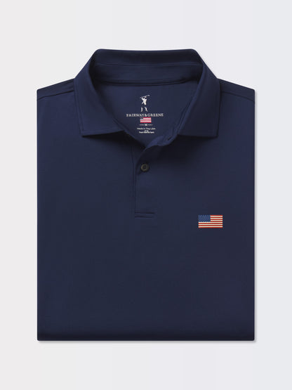 American Flag | USA Tournament Solid Tech Jersey Polo