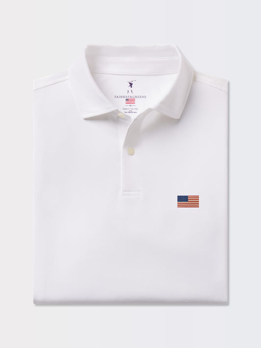 American Flag | USA Tournament Solid Tech Jersey Polo