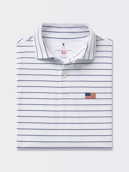 American Flag | Faxon Stripe Jersey Polo