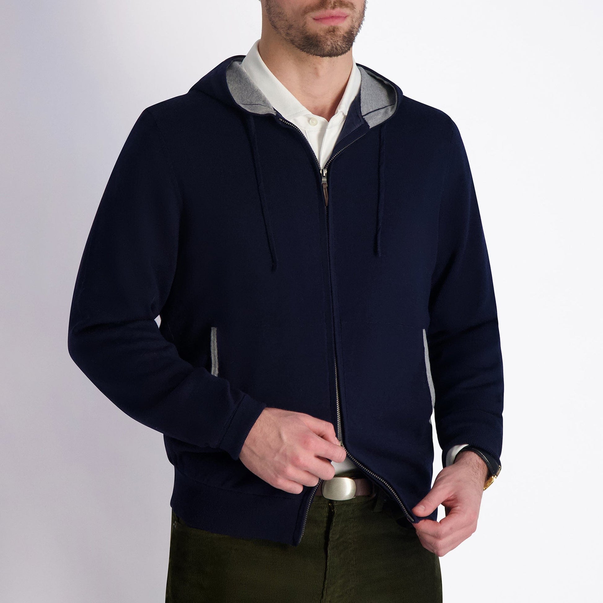 MARINE/GREY HEATHER