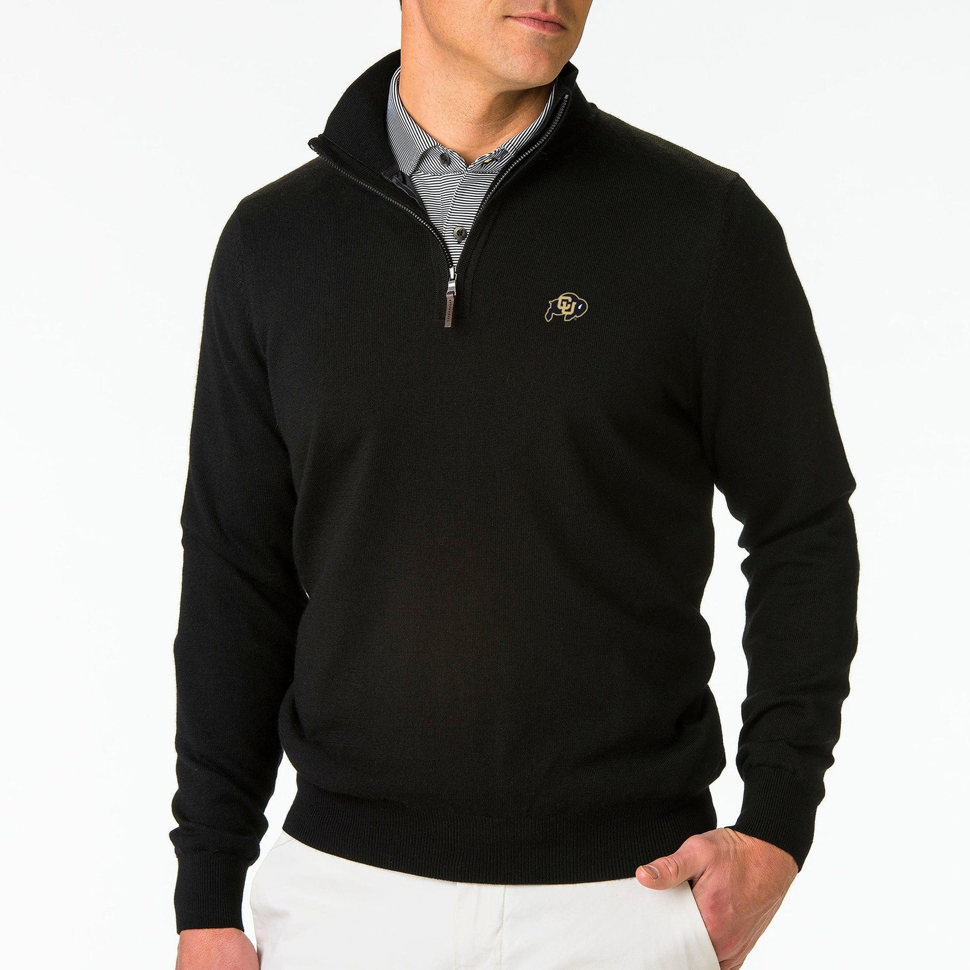Colorado | Baruffa Merino Quarter Zip Windsweater | Collegiate - Fairway & Greene