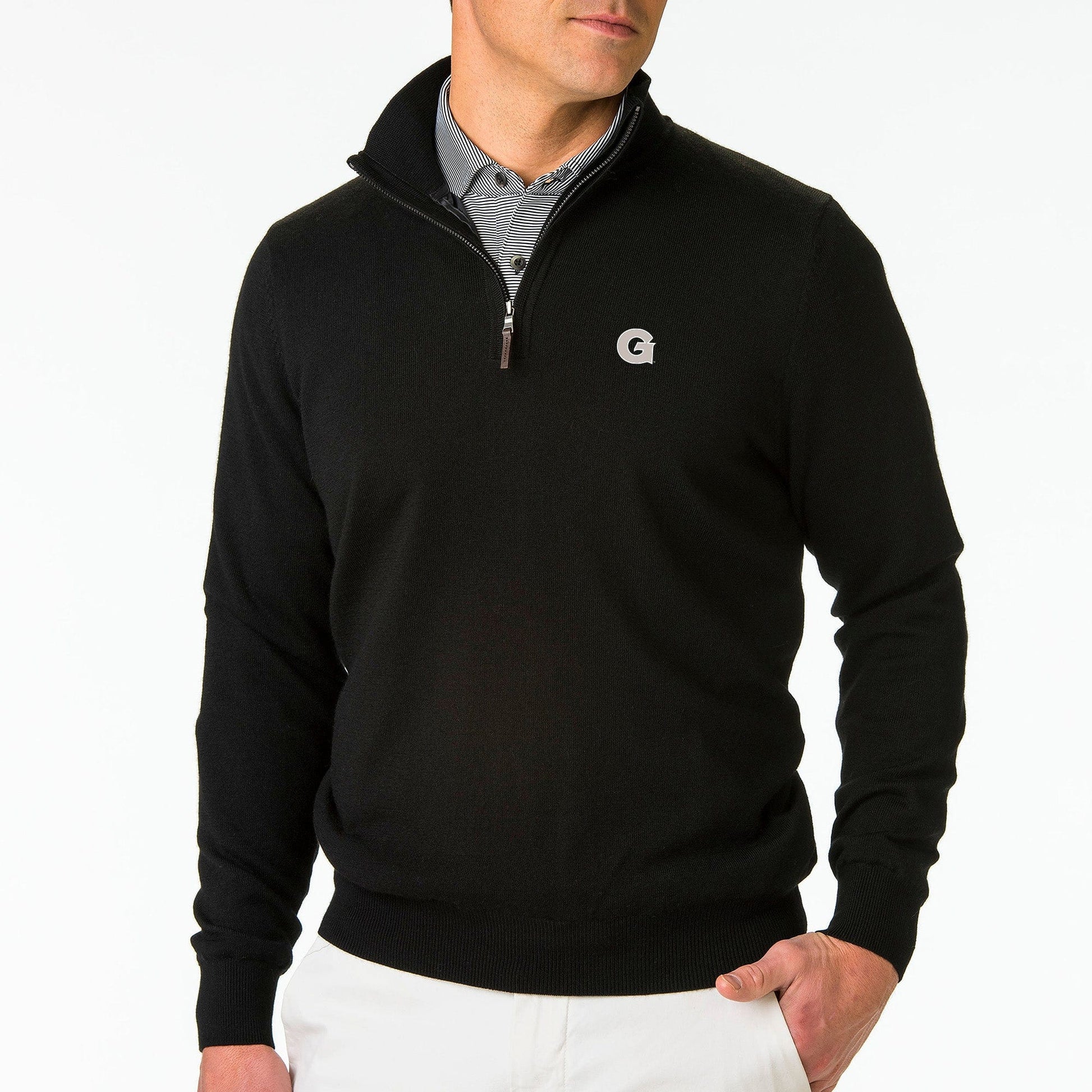 Georgetown | Baruffa Merino Quarter Zip Windsweater | Collegiate - Fairway & Greene