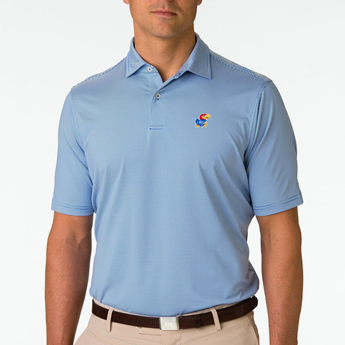 Kansas | USA Mini Stripe Jersey Polo | Collegiate - Fairway & Greene