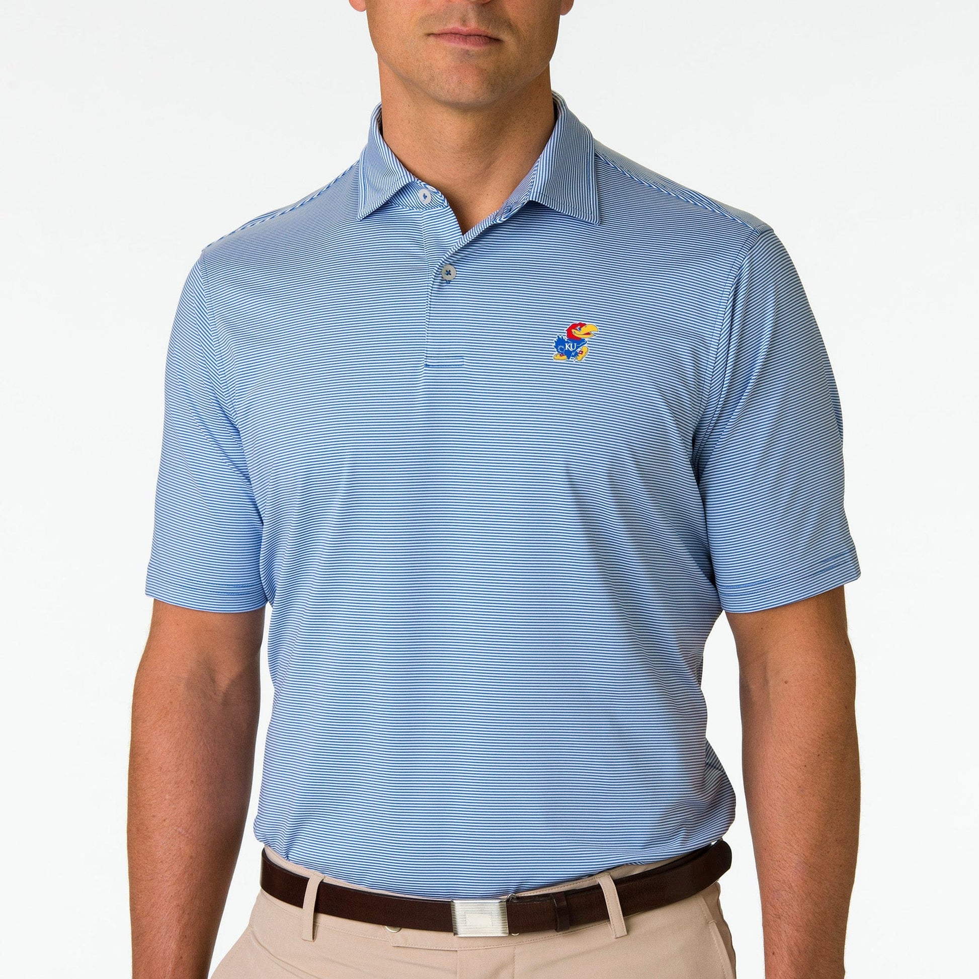 Kansas | USA Mini Stripe Jersey Polo | Collegiate - Fairway & Greene