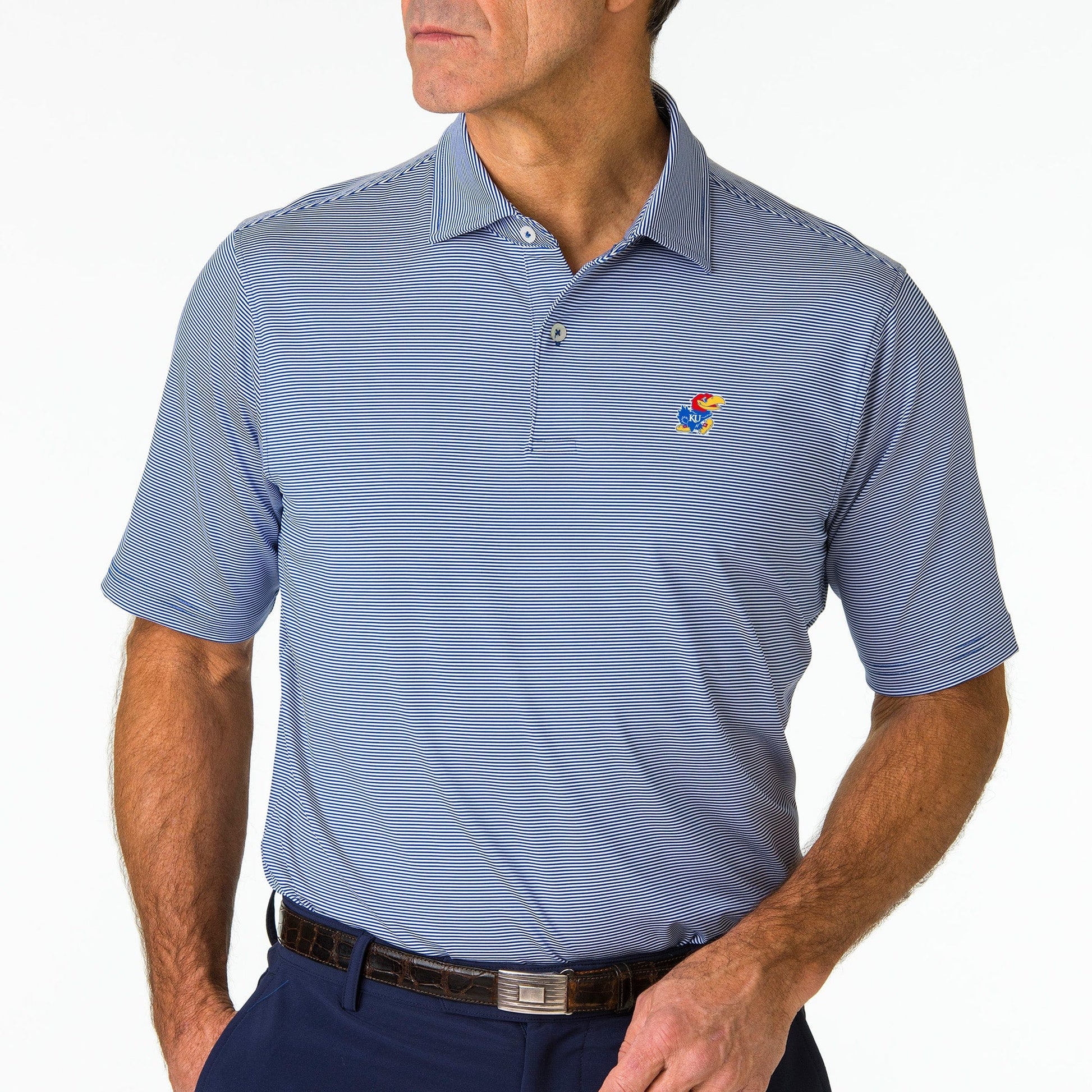 Kansas | USA Mini Stripe Jersey Polo | Collegiate - Fairway & Greene