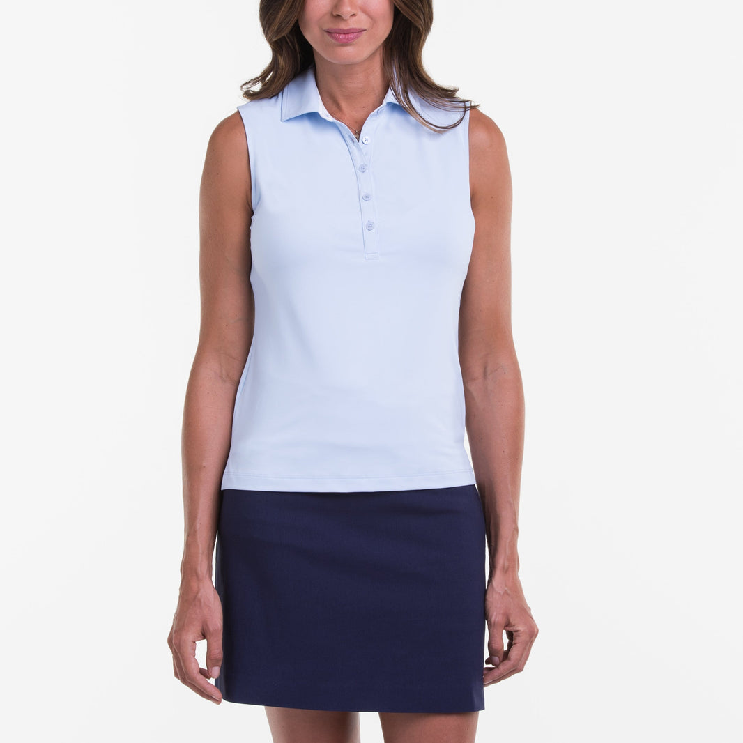 Fairway Breezy Blue Sleeveless Polo Shirt