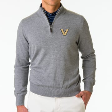 Vanderbilt | Baruffa Merino Quarter Zip Windsweater | Collegiate