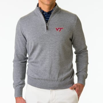 Virginia Tech | Baruffa Merino Quarter Zip Windsweater | Collegiate