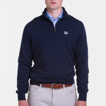 Seton Hall Baruffa Merino Quarter Zip Windsweater Collegiate