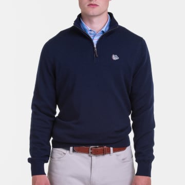 Gonzaga | Baruffa Merino Quarter Zip Windsweater | Collegiate