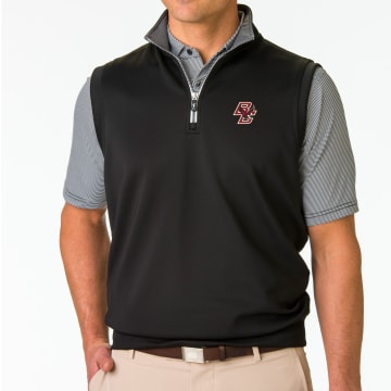 Boston College | Caves Solid Quarter Zip Vest | Collegiate