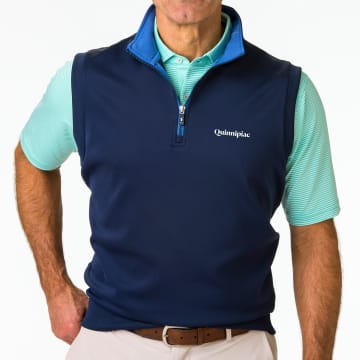 Quinnipiac | Caves Solid Quarter Zip Vest | Collegiate