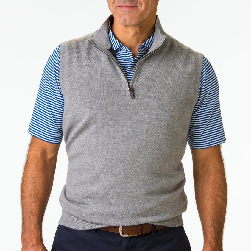 Mens half best sale zip sweater vest