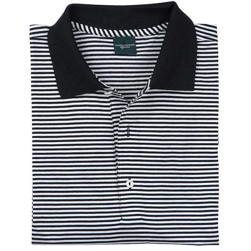 Signature Bar Stripe Lisle Polo - Fairway & Greene